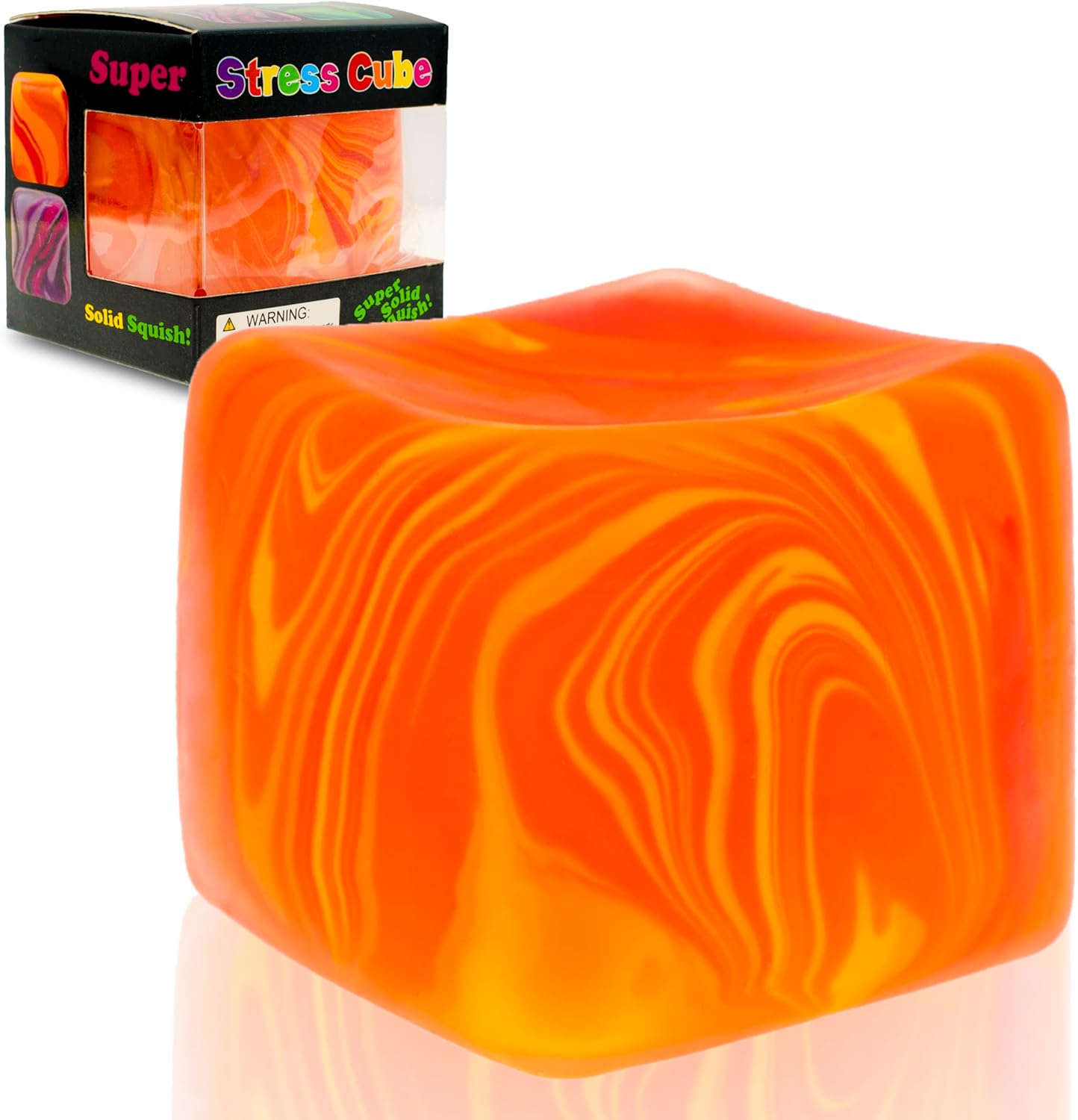 NeeDoh Nice Cube ?C Solid Squish ?C Yellow & Orange